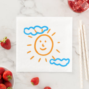 Laden Sie Kinder hoch, in denen Kids-Artwork Gezei Serviette