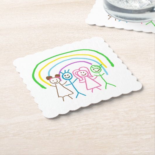 Laden Sie Kinder hoch, in denen Kids-Artwork Gezei Untersetzer (angewinkelt)