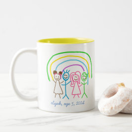 Laden Sie Kinder hoch, in denen Kids-Artwork Gezei Zweifarbige Tasse