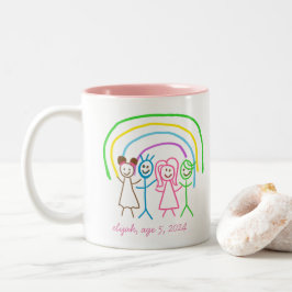 Laden Sie Kinder hoch, in denen Kids-Artwork Gezei Zweifarbige Tasse