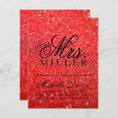 Laden Sie - Lit rote Glit tolle zukünftige Frau Einladung (Vorne/Hinten)