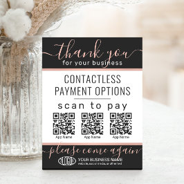 Laden Sie QR Codes & Logo 3 Bezahlapplikationen in Sockelschild