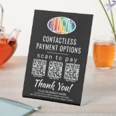 Laden Sie QR-Codes und Logo 3 Bezahlapplikationen Sockelschild (In Situ)