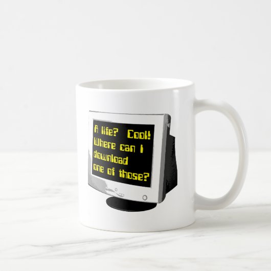 Laden Sie sich einen lebenslustigen Computerhumor  Kaffeetasse (Rechts)