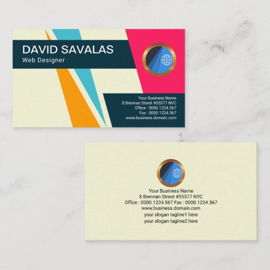 Laden Sie Triangle-Pfeile herunter Web-Designer Visitenkarte (Vorne/Hinten)