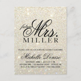 Laden Sie - weißes GoldGlitzer-Fab zukünftige Frau Einladung