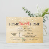 Laden Zuhause-süßer Zuhausehousewarming-Vintager Einladung (Stehend Vorderseite)