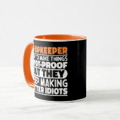 Ladenbesitzer Ich versuche, Dinge Cool zu machen L Tasse (Vorderseite Links)