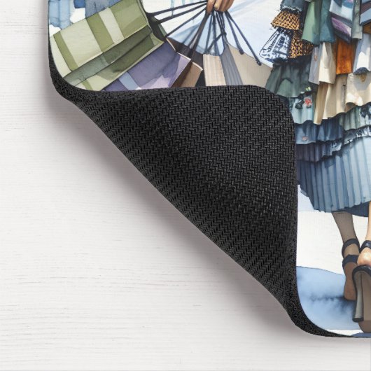 Ladenbesitzerin mit Taschen Mousepad (Ecke)