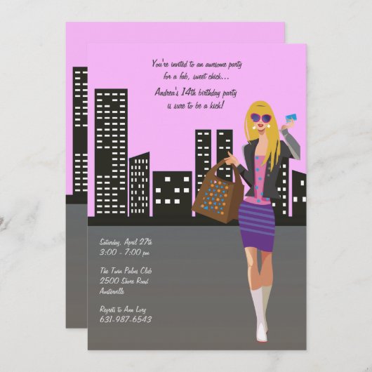 Ladenblond-Einladung Einladung (Vorne/Hinten)