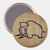 Ladender Mammut Magnet (Vorderseite/Rückseite)