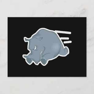 ladender verrückter Nashorn Postkarte