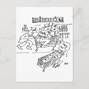 Ladendetektive in einem Supermarkt Postkarte