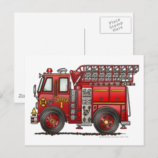 Ladenfeuerwehrmann Postkarte (Vorne/Hinten)