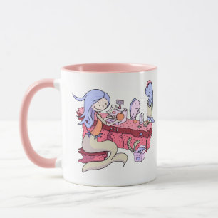 Ladengeschäft im Whimsical Cashier Mermaid Tasse
