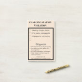 Ladestationsverletzung des elektrischen Autos Post-it Klebezettel (Auf Schreibtisch)