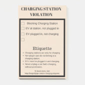 Ladestationsverletzung des elektrischen Autos Post-it Klebezettel (Vorderseite)