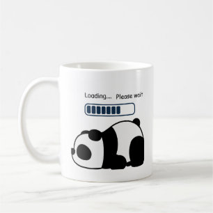 Ladevorgang Bitte Warten Lustiger Panda-Zitat Kaffeetasse