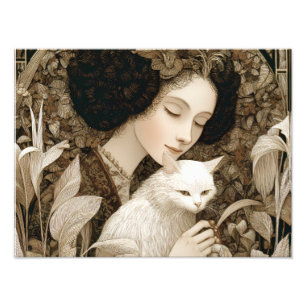Ladies & Cats – Vintage-Porträt-Kollektion 1 Fotodruck