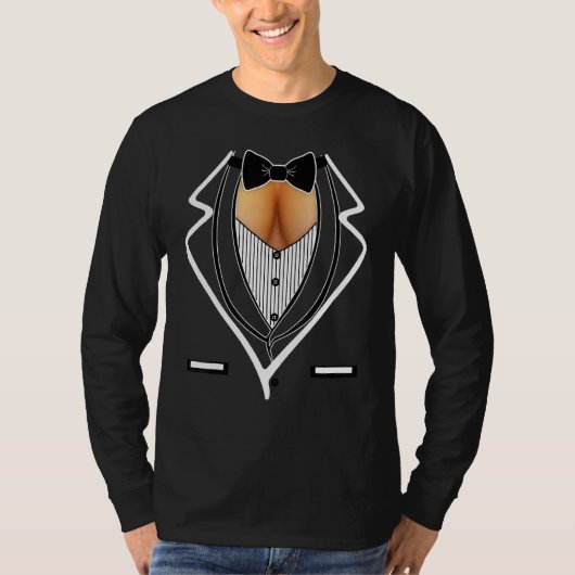 Ladies Cleavage Tuxedo Party Mardi Gras Tailgate C T-Shirt (Vorderseite)