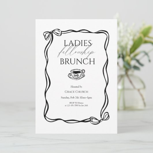 Ladies Fellowship Brunch Church Event Einladung (Stehend Vorderseite)