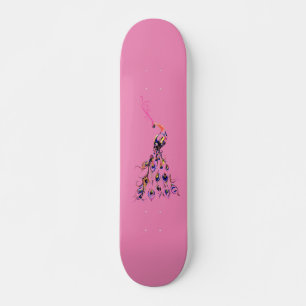 Ladies& Girls Skateboard Colored Peacock