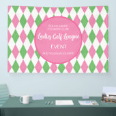 Ladies Golf League Pink Green Argyle Custom Banner (Messe)