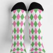 Ladies Golf League Pink Green Pink Green Argyle Socken (Oben)
