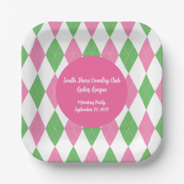 Ladies Golf League Square Party Plate Pappteller