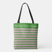 Ladies Golf League Tote Bag – Pink & Green Argyle  Tasche (Rückseite)