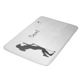 Ladies Golfer Custom Text Badematte (Schrägansicht)