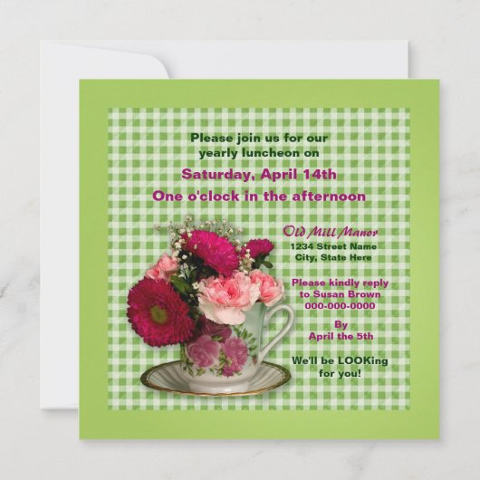 LADIES INVITATION - MULTI PURPOSE/Spring Lunch usw Einladung (Rückseite)