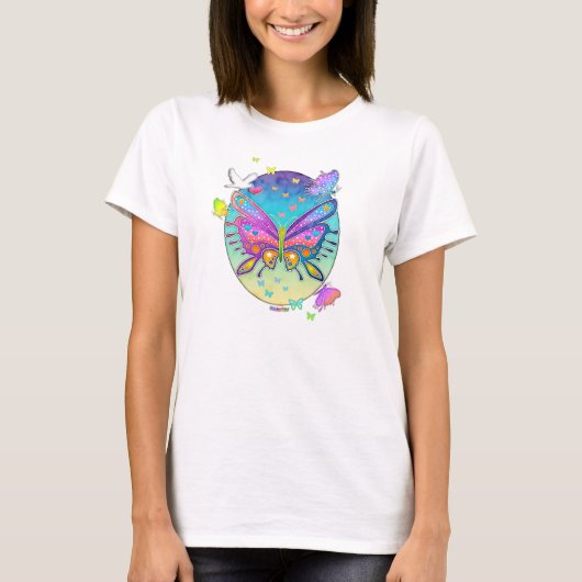 Ladie's Light T - Shirt - BUTTERFLY POP ART (Vorderseite)