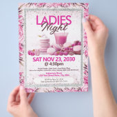 Ladies Night Party Pink Flyer Template (Hand)
