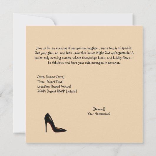 Ladies' Night Sass Wreak Havoc Glam Party Invite Einladung (Rückseite)