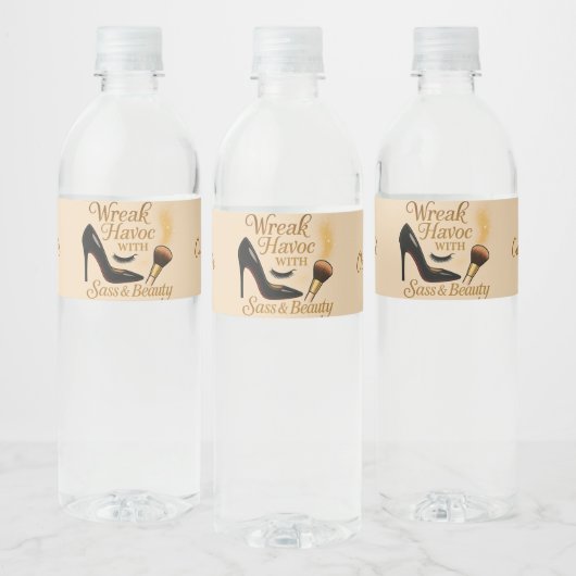 Ladies' Night Snarky Wreak Havoc Sass Water Label Wasserflaschenetikett (Flaschen)