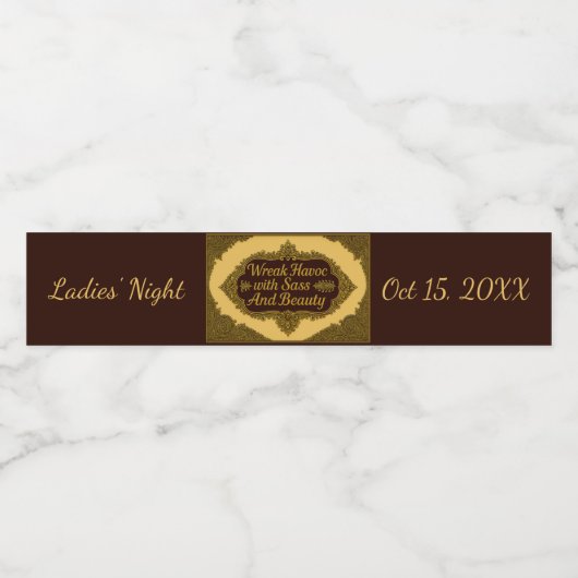 Ladies' Night Snarky Wreak Havoc Sass Water Label Wasserflaschenetikett (Einzelnes Label)