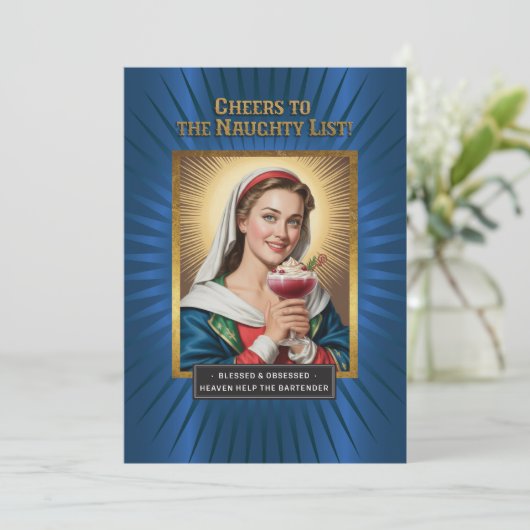 Ladies Night – Virgin Mary Bar Crawl Einladung (Stehend Vorderseite)