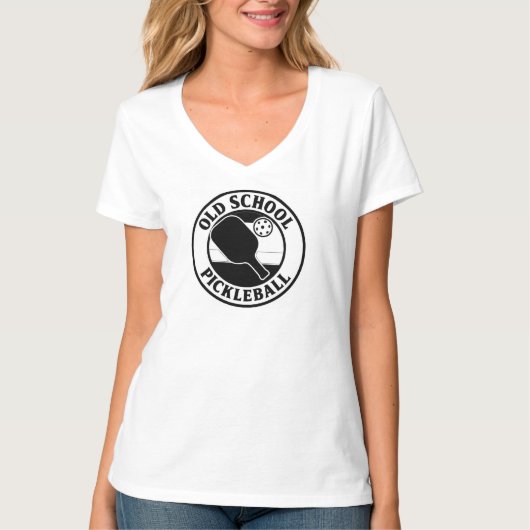 Ladies Old School Pickleball T-shirts . (Vorderseite)
