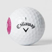 LADIES PINK GLITTER BIG BIRTHDAY GOLFBALL (Logo)