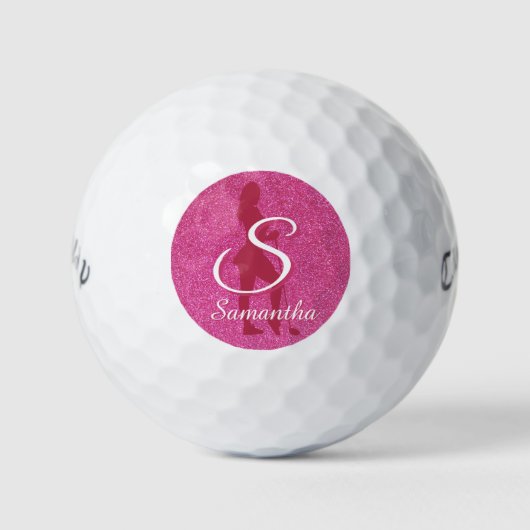 LADIES PINK GLITZER GOLFBALL (Vorderseite)