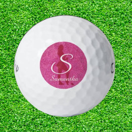 LADIES PINK GLITZER GOLFBALL