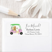 Ladies Pink Golf Cart Moving Boxes Golf Course (Insitu)