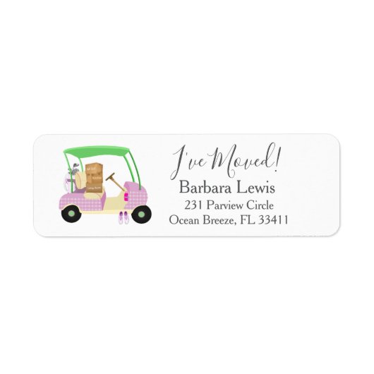 Ladies Pink Golf Cart Moving Boxes Golf Course (Vorne)