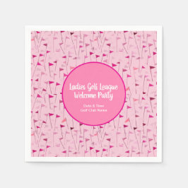 Ladies Pink Golf Flag Paper Napkins Serviette