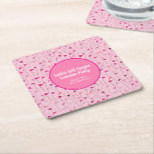 Ladies Pink Golf Flag Party Coaster Rechteckiger Pappuntersetzer (angewinkelt)