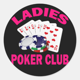 LADIES POKER CLUB RUNDER AUFKLEBER