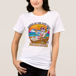Ladies Queen of The High Seas - Front Print Tri-Blend Shirt