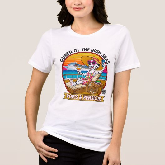Ladies Queen of The High Seas - Front Print Tri-Blend Shirt (Vorderseite)