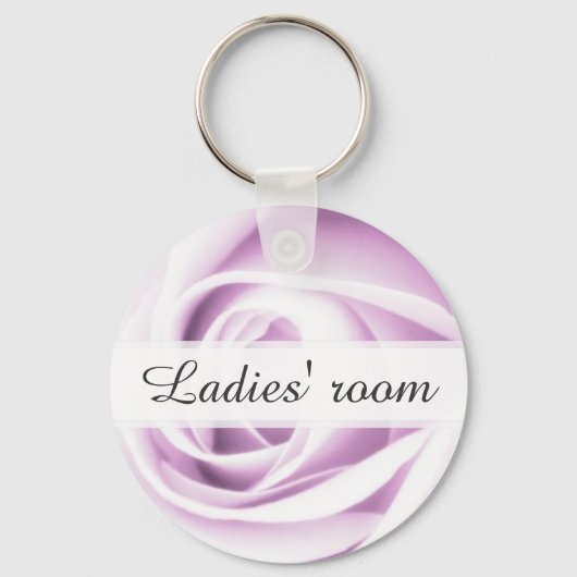 Ladies room bathroom keychain with purple rose schlüsselanhänger (Vorderseite)
